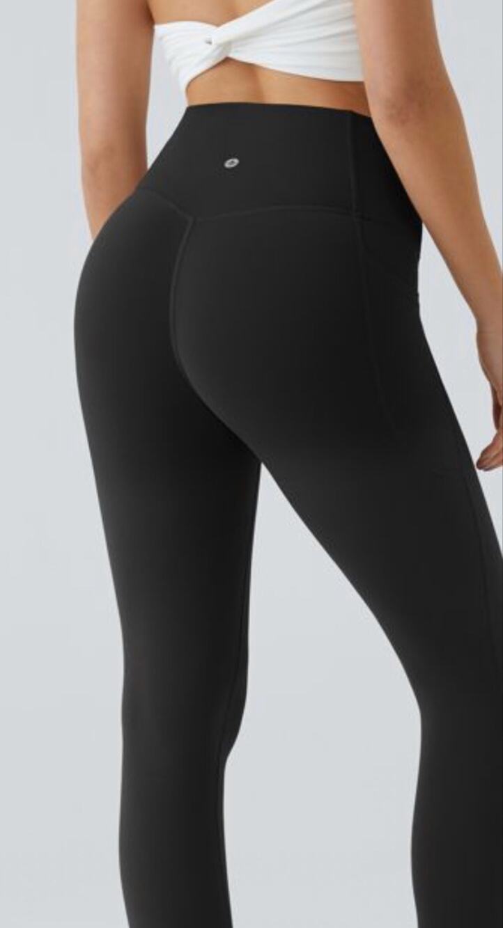 Halara High Waisted Tummy Control Pocket Workout Leggings Black Plus Size XL
